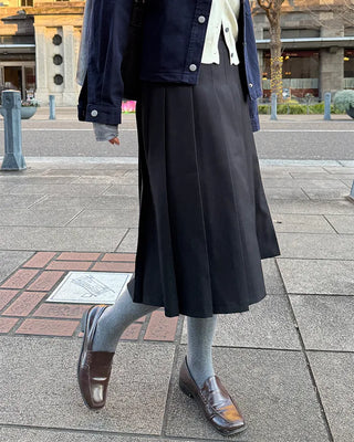 Pleated midi skirt