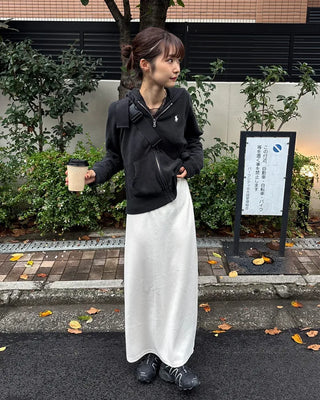 Ribbed long skirt