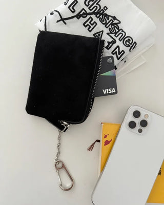 Mini wallet with keyring