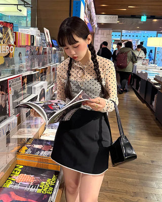 Polka Dot See-Through Long Sleeve T-Shirt