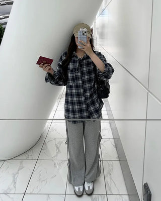 Loose-fit check shirt