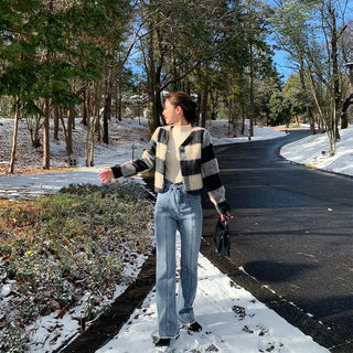 Checked cropped jacket