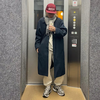 Unisex casual balmacaan coat