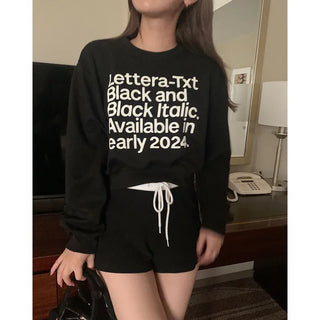 Lettering Cropped Sweatshirt