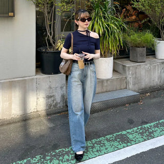 Unbalanced Strap T-Shirt