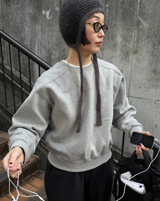 Color-block brushed fleece sweatshirt