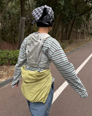 Color-blocked striped T-shirt