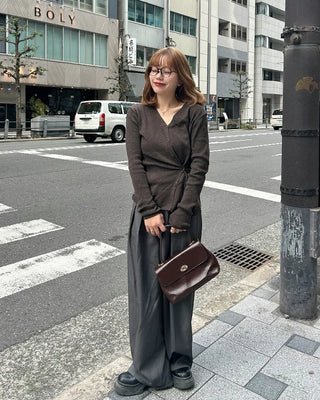 V-neck side-button cardigan