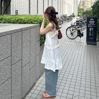 Frilled sleeveless mini dress