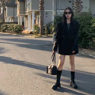 [unisex] Oversized wool string slit jacket