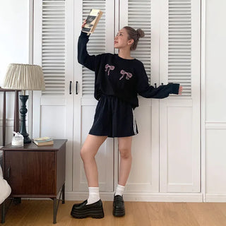 Oversized Two-Ribbon Sweatshirt