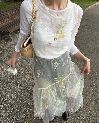 Sheer long-sleeve T-shirt
