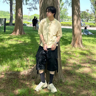 Short-sleeved knit cardigan
