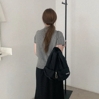 Wool half-neck knit