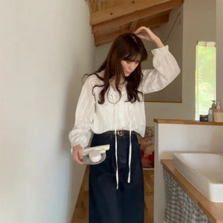 Tucked collar blouse