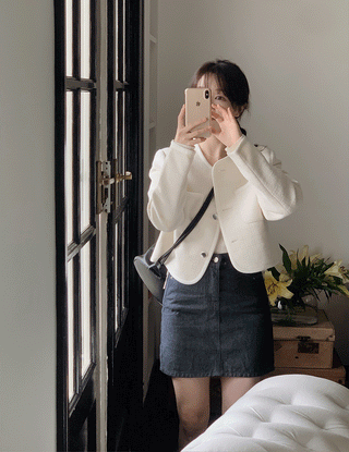 Side Ribbon Slim Square Knit - 4 Colors