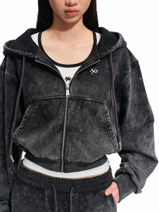 Sparkly Cropped Hoodie