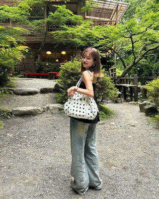 Dot Pocket Boston Tote Bag