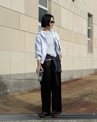 Double-zip cropped hoodie