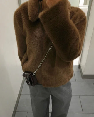 Colored fur jacket