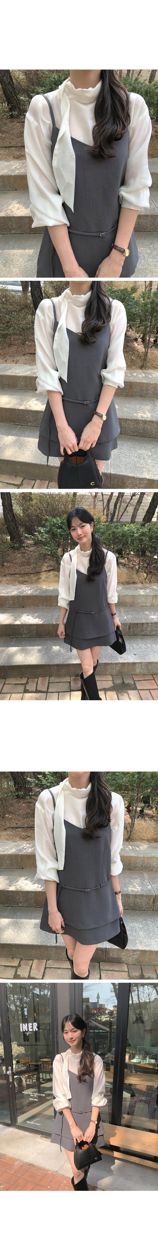 (2 colors) Basic Tie Blouse