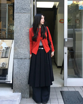 Round neck colorful cardigan