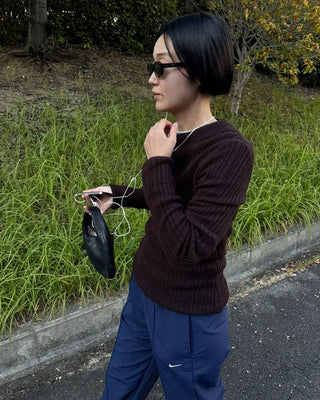Wool Round Slim Knit