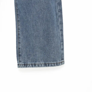 Washed denim pants
