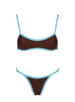 Beasley Cheeky Bikini Bottoms Chocolate / Blue