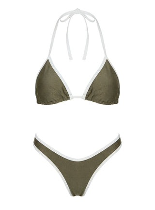 Wildfire Waves Triangle Bikini Top Green