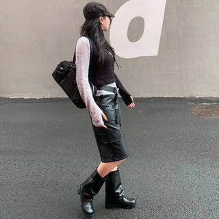 Faux leather warmer boots