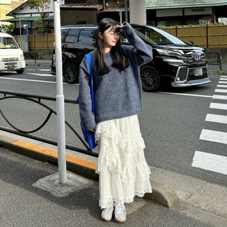 Cancan lace long skirt