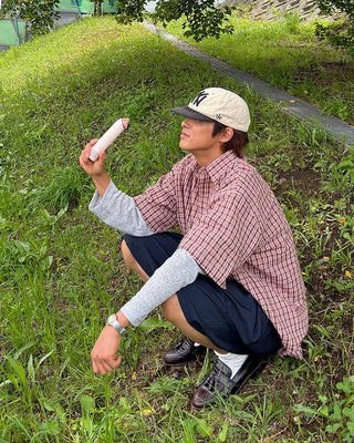 Checked half shirt