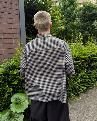 Checked cropped overshirt