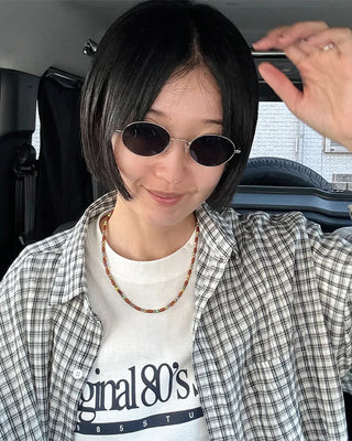 Oval frame sunglasses