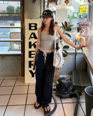 Nylon side stripe pants