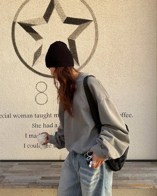 Pigmented Cropped Sweatshirt
