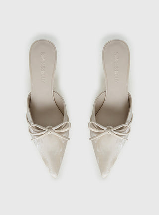 Unrivaled Pointed Toe Faux Suede Heels Beige