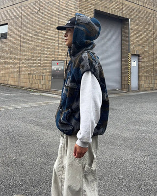 Camouflage fleece hooded vest