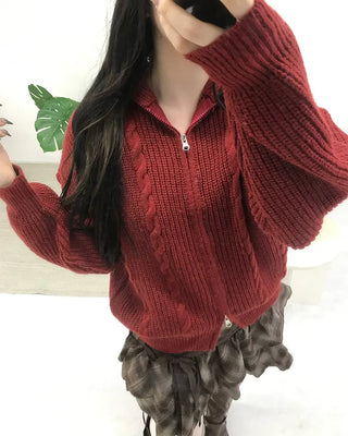 Cable knit oversized cardigan