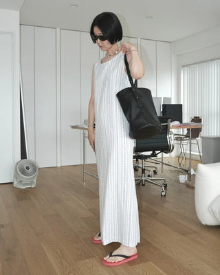 Linen striped dress