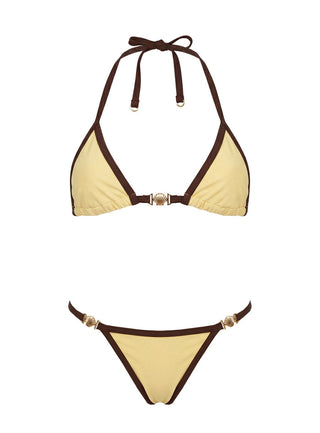 Beasley Cheeky Bikini Bottoms Yellow / Brown