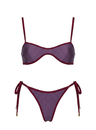 Nell Tie Side Bikini Bottoms Deep Purple