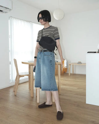 Bermuda denim pants