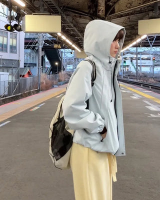 Hooded windbreaker jacket