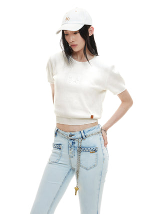 Milk White Pony Knit Tee