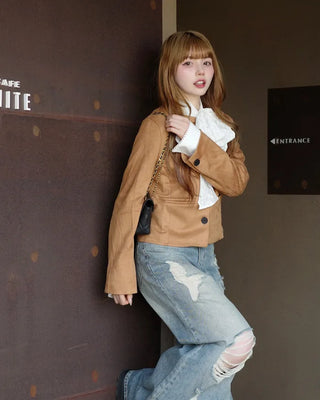 Suede short jacket