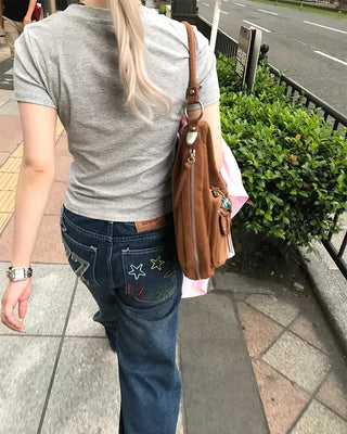 House print half-length T-shirt