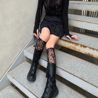 Back elastic ribbon mini skirt