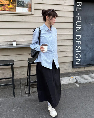 Striped pendant shirt